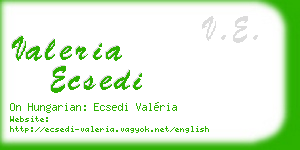 valeria ecsedi business card